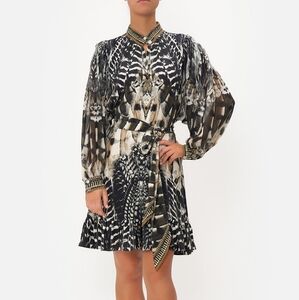 CAMILLA Silk Drop Sleeve Shirt Mini Dress NWT Sz XXS